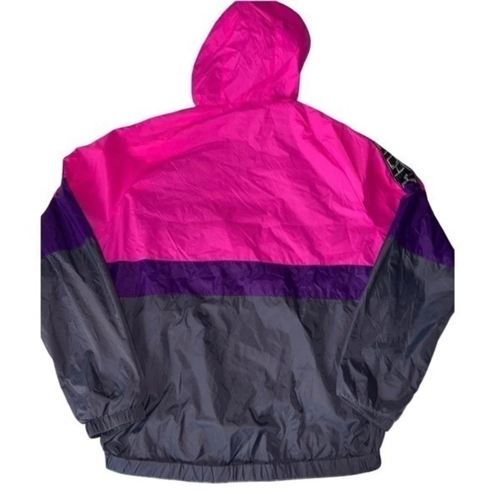 Twitch‎ Windbreaker Jacket Small Pink Purple Colorblock Hooded Full Zip Streamer